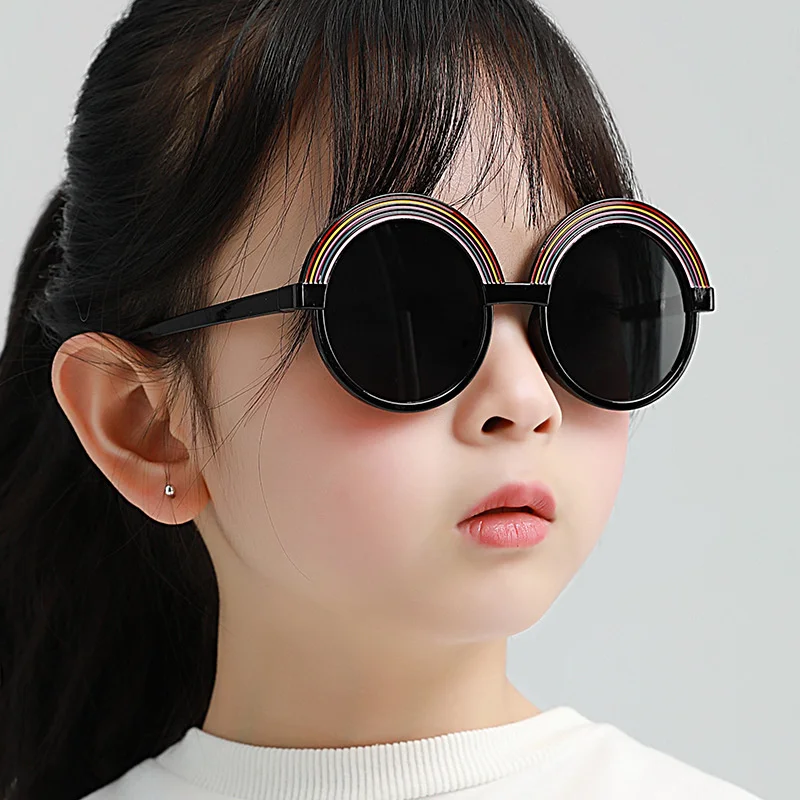 

Fashion Kids Sunglasse Rainbow Goggle Shades Round Eyewear Children Boy Glasses Boys Girls baby OutdoorsTravel Shopping Eyeglass