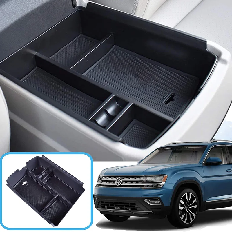 

Center Console Organizer Tray For VW Volkswagen Atlas Accessories 2018 2019 2020 2021 2022 2023 Armrest Storage Glove Box
