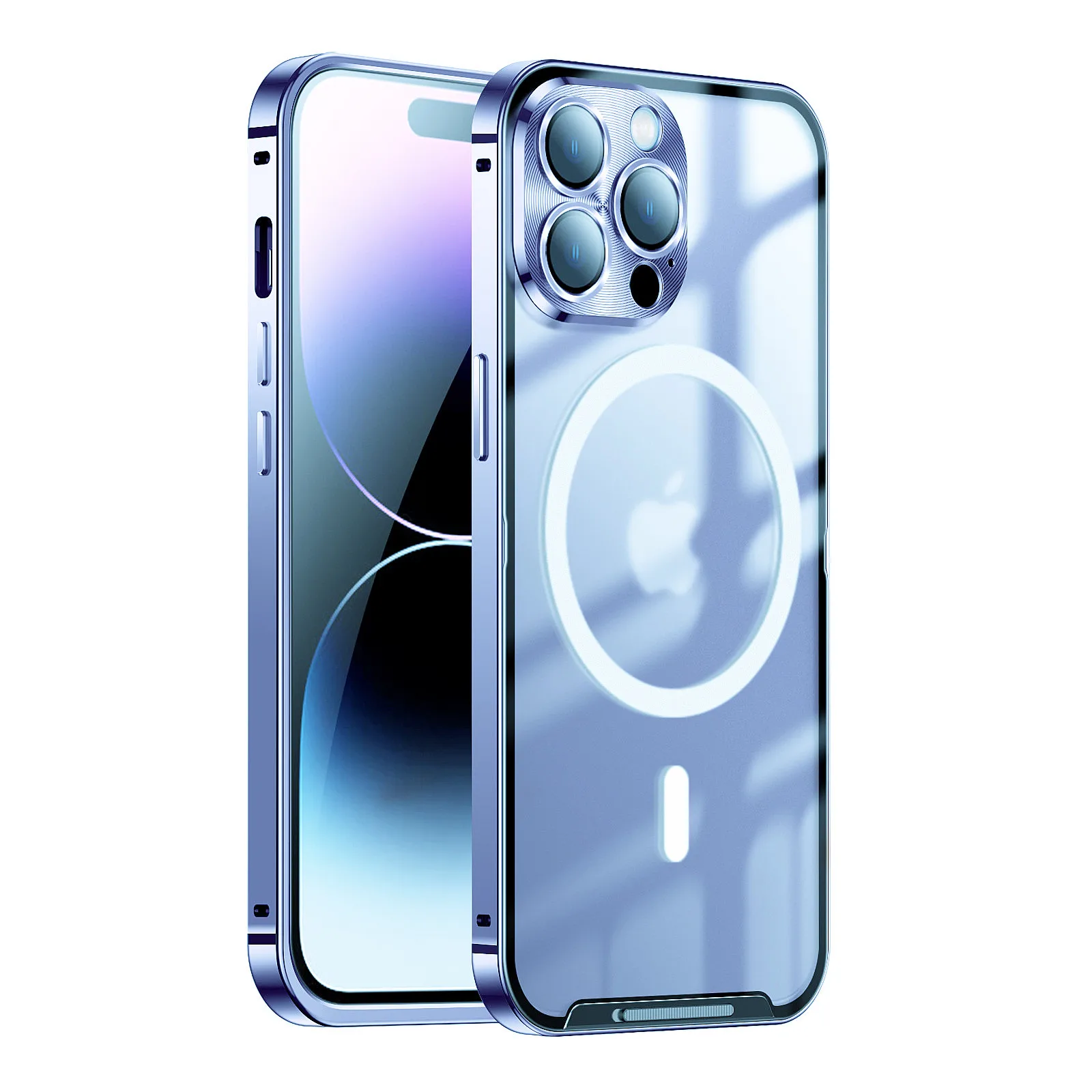 

Магнитный чехол Magsafe для iphone 14, 13, 12, 11 Pro Max, металлический объектив, алюминиевый сплав, стекло, матовый защитный ультратонкий чехол