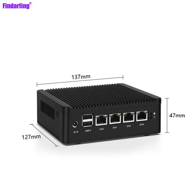 AN2 Quad Core Intel N4000 4*I255 2500M LAN Mini PC Fanless Soft Router HD-MI VGA SSD PfSense Firewall Appliance ESXI AES-NI