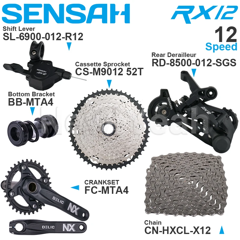 SENSAH RX12 12 скоростной MTB групсет включает правый переключатель передач задний и