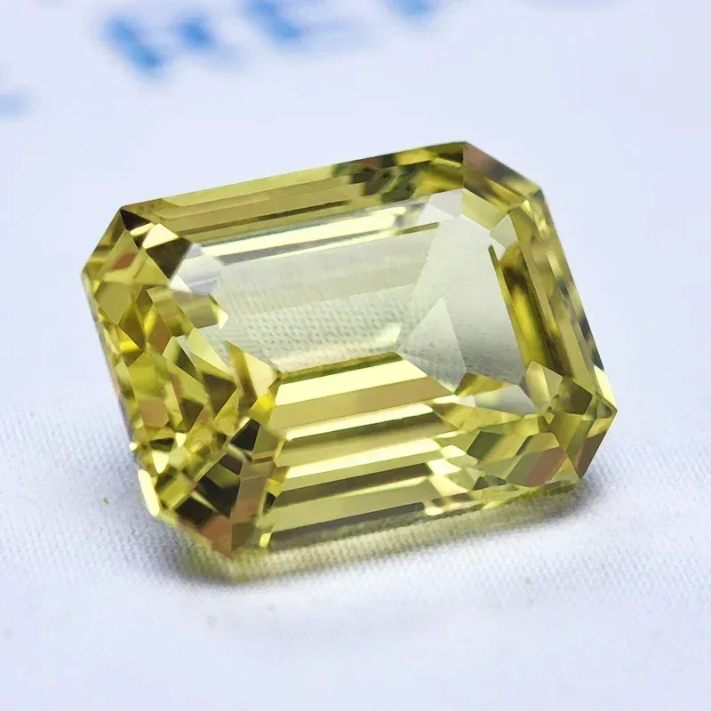 Фото Lab Grown Sapphire Emerald Cut Yellow Color Gemstone for Charms DIY Ring Necklace Earrings Materials Selectable AGL Certificate №3