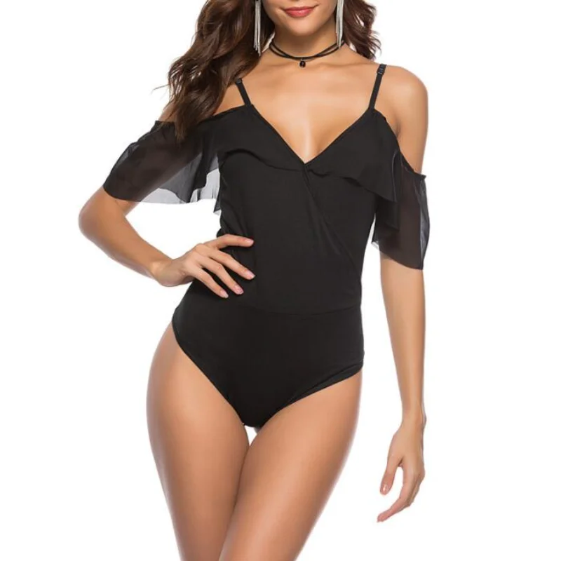 

Женский комбинезон без рукавов с глубоким V-образным вырезом