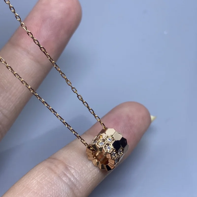 Высокая версия ожерелье в виде сот клетчатый цилиндр кулон сотCNCHexagonal цепочка на