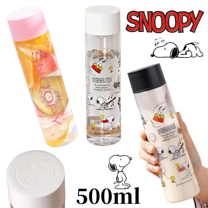 500 мл бутылка для воды Snoopy Мультяшные Прозрачные Портативные уличные спортивные