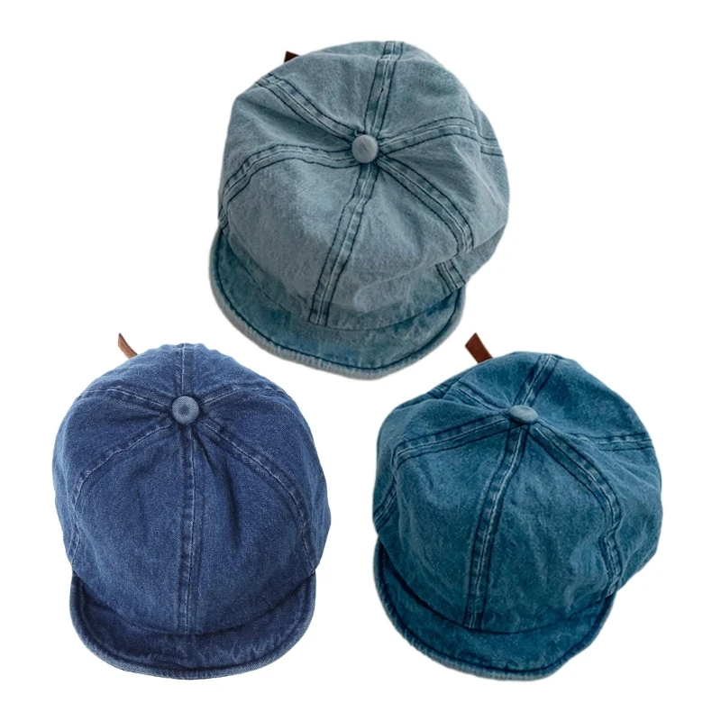 

Toddler Denim Baseball Hat Baby Fashion Headdress Windproof Bonnet Vintage Summer Sun Hat Skin Friendly Baby Visor-Hat 45BF