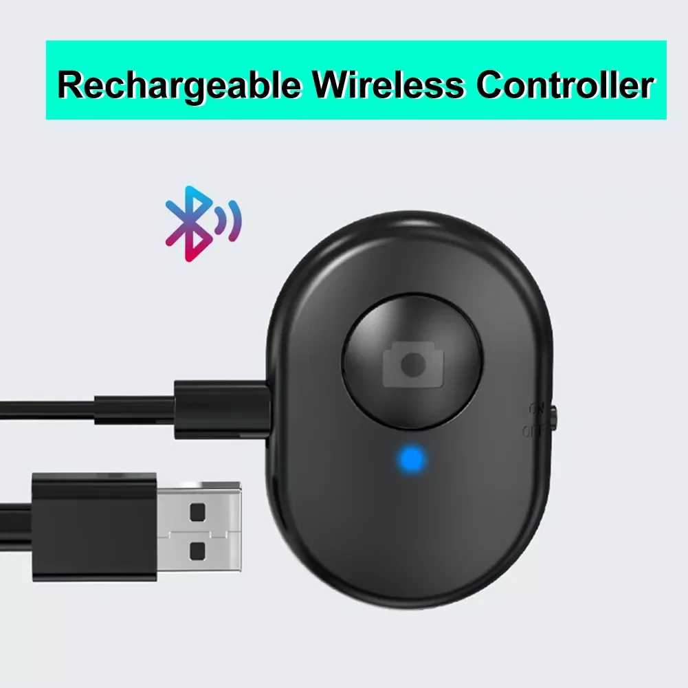 

Rechargeable Bluetooth-Compatible Self-timer Selfie Stick Shutter Release Wireless Remote Controller Button for IOS