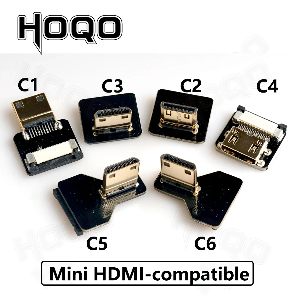 Фото Гибкий плоский кабель Ribbon FPV HDMI Connector для Raspberry Pi 4, Micro HDMI на HDMI/Mini HDMI (гнездо), 90 градусов, FFC, 20 контактов. №5
