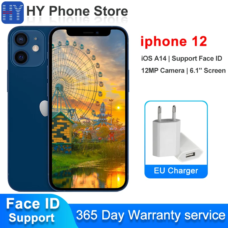 

Разблокированный смартфон Apple iPhone, 12 дюймов, 64 Гб ПЗУ, поддержка распознавания лица, OLED-экран 6,1 дюйма, чип A14 Bionic, камера 12 МП, 12 Ячеек