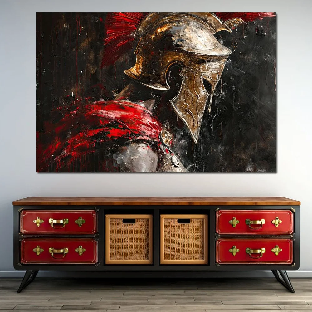 Классический Спартанский воин армированный Холст Картина греческая мифология