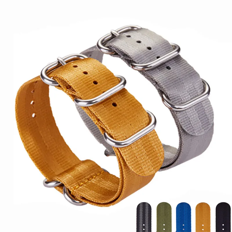 Enlarge High level quallity Stainless Steel Buckle Nylon canvas Watch Band for Tissot/Caso/Seiko/Mido/DW Strap chian 22mm