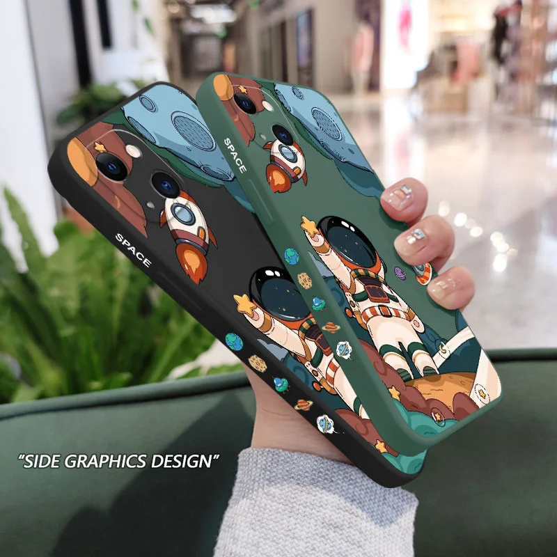 Hey Astronaut Phone Case For iPhone 14 13 12 11 Pro Max Mini X XR XS MAX SE2020 8 7 Plus 6 6S Plus Cover
