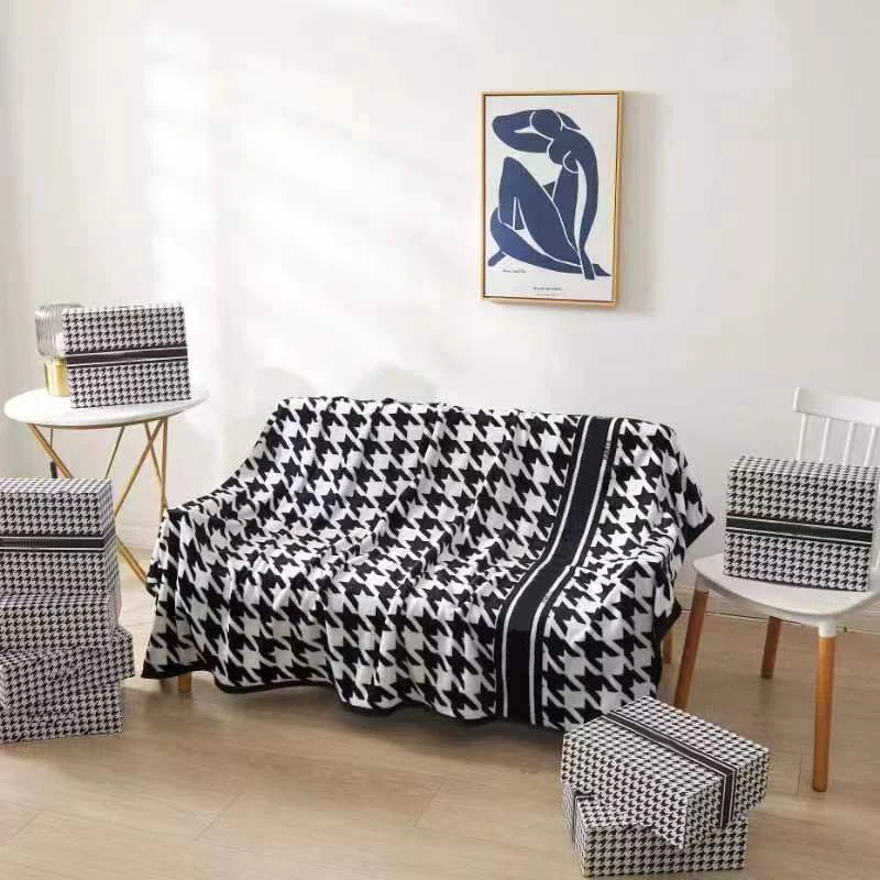 

Falai cashmere tide brand blanket Office Siesta Leisure Coverings Geometric Print Sheet Sofa Throw Home air conditioner blankets