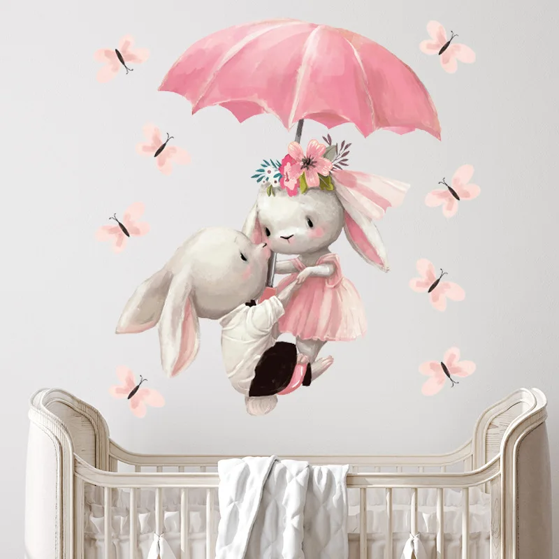 Кроличьи детские обои для фона живой спальни декорация наклейки на стену.