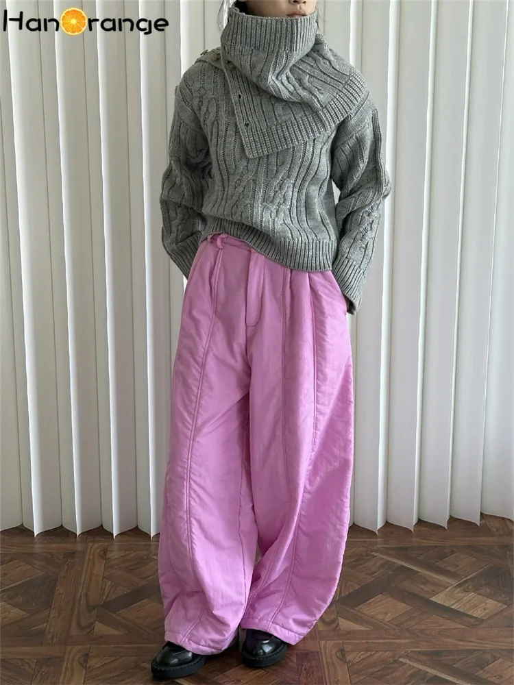 Женские плиссированные брюки с хлопковой подкладкой