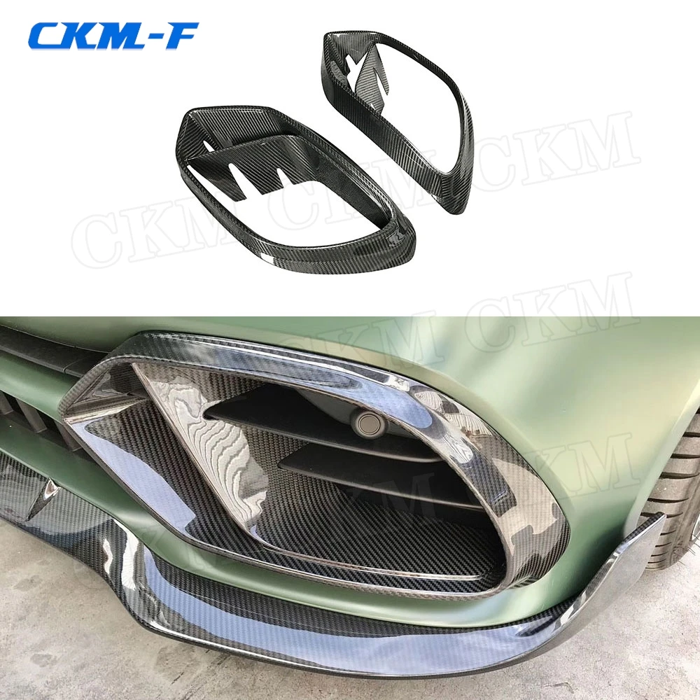 Фото Для Benz AMG GT50 GT53 GT43 2019 2020 B стиль сухой карбоновый передний бампер вентиляционное отверстие крышка отделка FRP противотуманная фара сетчатая решетка №3