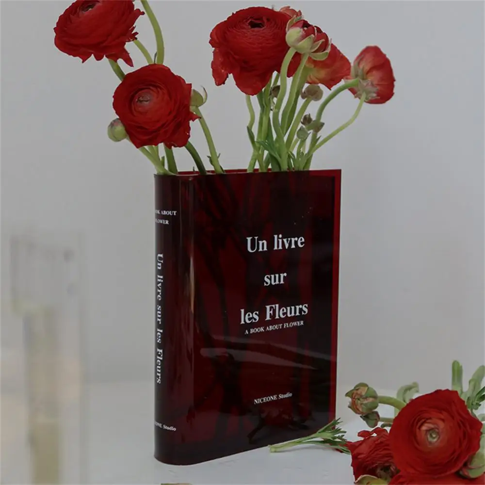 

Bookshelf Decoration Clear Book Vase For Flower Arrangements Multi-functional Container Clear Bookflower Vase Acrylic Book Vase