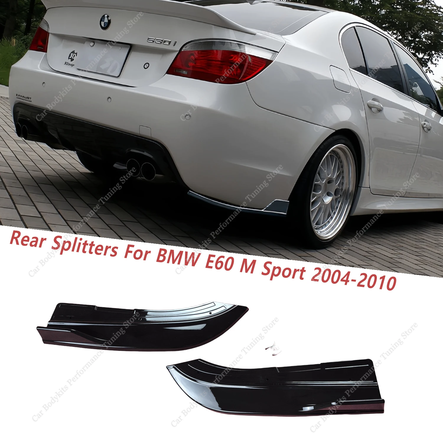 1 Piar ABS глянцевый черный задний разветвитель для BMW E60 530i 540i 550i M Sport 2004-2009 диффузор