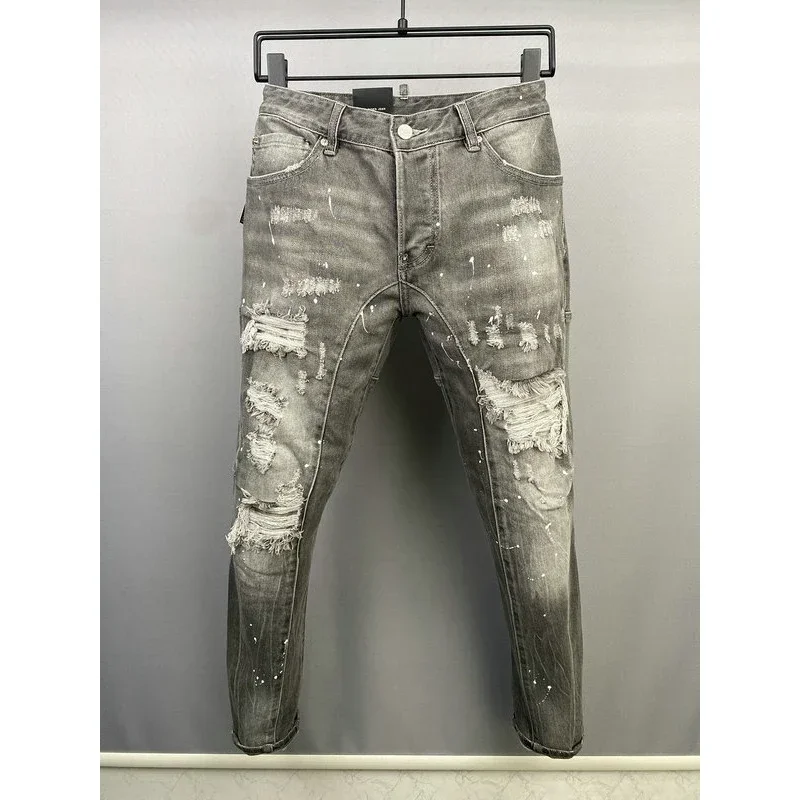 Джинсы ведущей марки Dsq2 зауженные джинсы в итальянском стиле мужские джинсовые