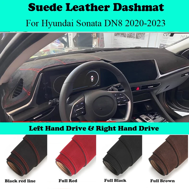 

Ornaments Car-styling Suede Leather Dashmat Dashboard Cover Dash Mat Anti-dirty For Hyundai Sonata DN8 N Line 2020 2021 2022