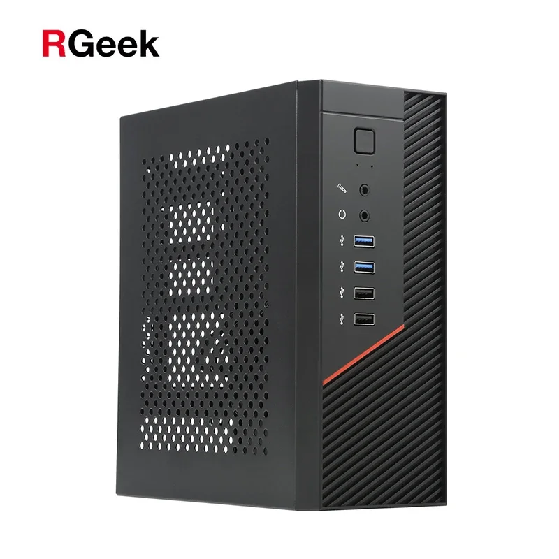 Фото Корпус для ПК RGeek SPCC 0.8mm Mini ITX, горизонтальная/вертикальная установка, с 4xUSB №1