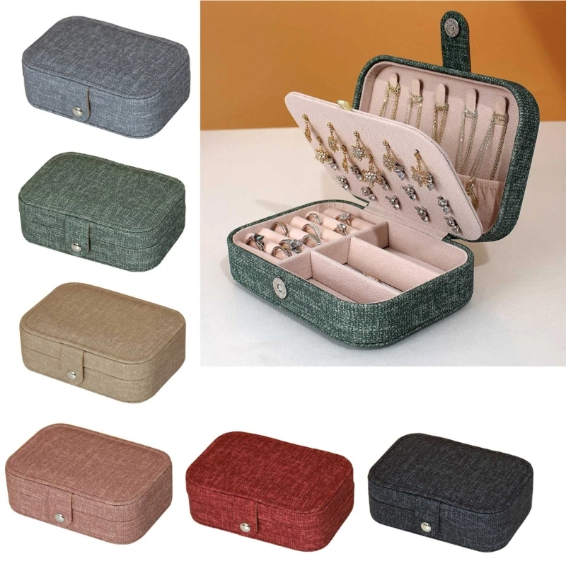 

Small Jewelry Box Portable Jewelry Box Organizer PU Leather Mini Travel Jewelry Storage for Rings Earrings Necklace