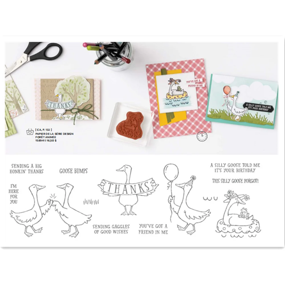 

Goose Thanks Metal Cutting Dies and Stamp Set ForDIY Scrapbooking Paper Card Decoration Photo Album Embossing Craft Dies 2023