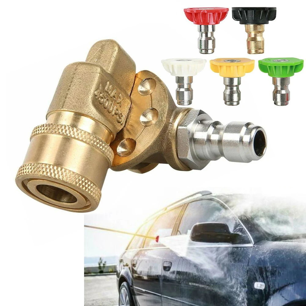 

Комплект аксессуаров для мойки высокого давления наконечники распылителя 1/4 дюйма быстроразъемный Поворотный соединитель 4500 PSI