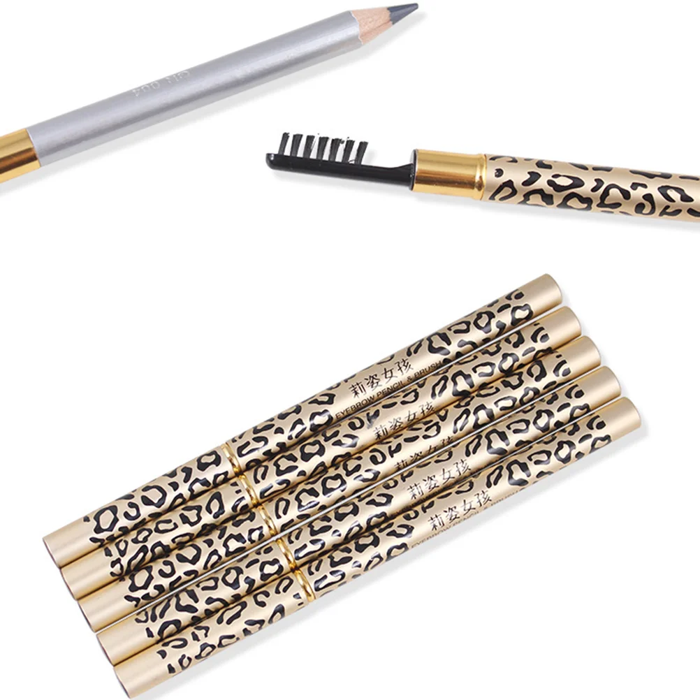 

2pcs with Spoolie Brush Leopard PatternWaterproof Definer Brow Smooth and ( Black )