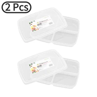 2pcs food storage container with lid 4 compartments pp5 organizers for food sub packed multi functions lunch box dinnerware new
