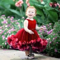 jonany ruffles tulle princess tiered flower girl dresses birthday pageant communion robe de demoiselle baby party 2022