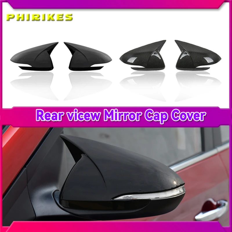 

2Pcs/set ABS Carbon Fiber Style Rearview Mirrors Cover Trim For Hyundai Elantra 2017-2020 Exterior Parts Stickers Black