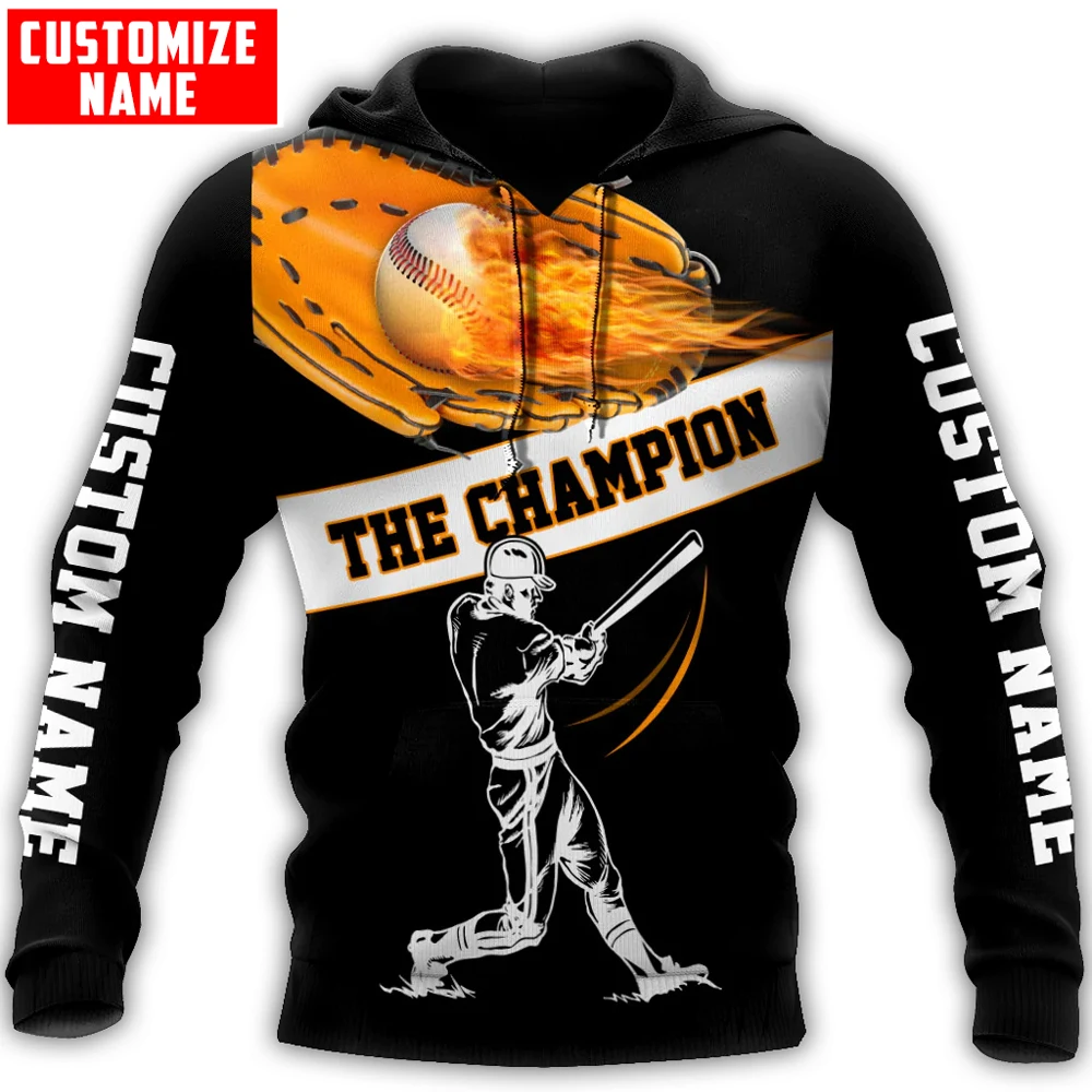 Baseball the champion custom name 3D All Over Printed Men's 