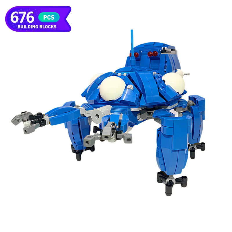 

Moc Anime Ghost The Shelled Mecha Robot Building Block Assembling Model MOC-124687 Blue Mecha Weapon Brick Toy Child Gift