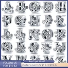 Подвеска-бусина для браслета Pandora, серебряная подвеска-буква