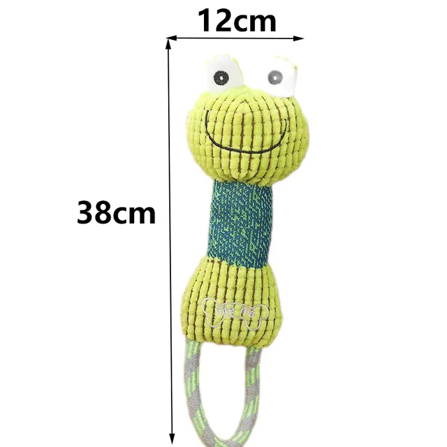 Pet Dog Cleaning Teeth Squeaky Interactive Cartoon Animal Cute Shaped Dog Chewing Toy Pet Training Products Puppy Plush Rope Toy 6