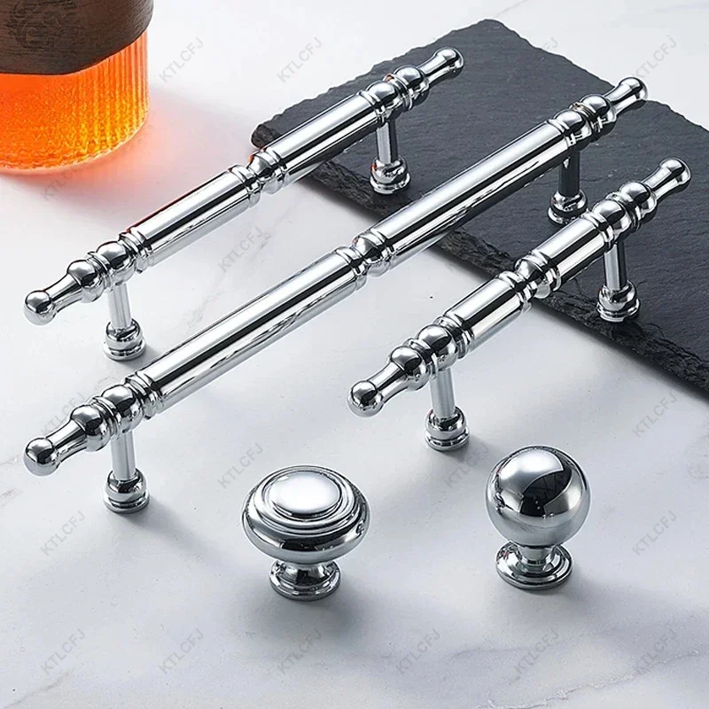 Роскошная французская ручка для гардероба хромированная шарообразная двери