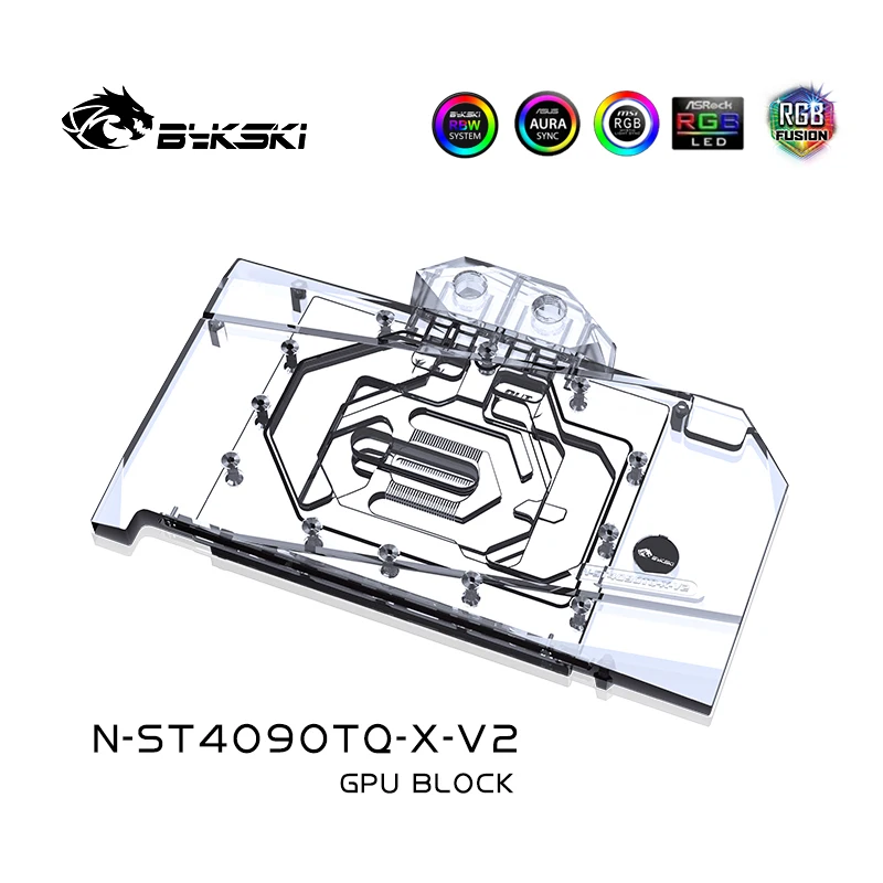 Фото Блок охлаждения Bykski для видеокарт ZOTAC RTX4090 Trinity OC/AMP Extreme AIRO/Manli RTX 4090 Gallardo, медный кулер с RGB-подсветкой. №3