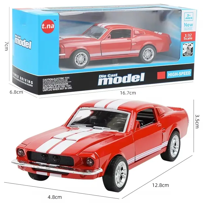 Классическая винтажная модель в масштабе 1:32 для Ford Mustang GT 1967 GT500 ретро-подарок