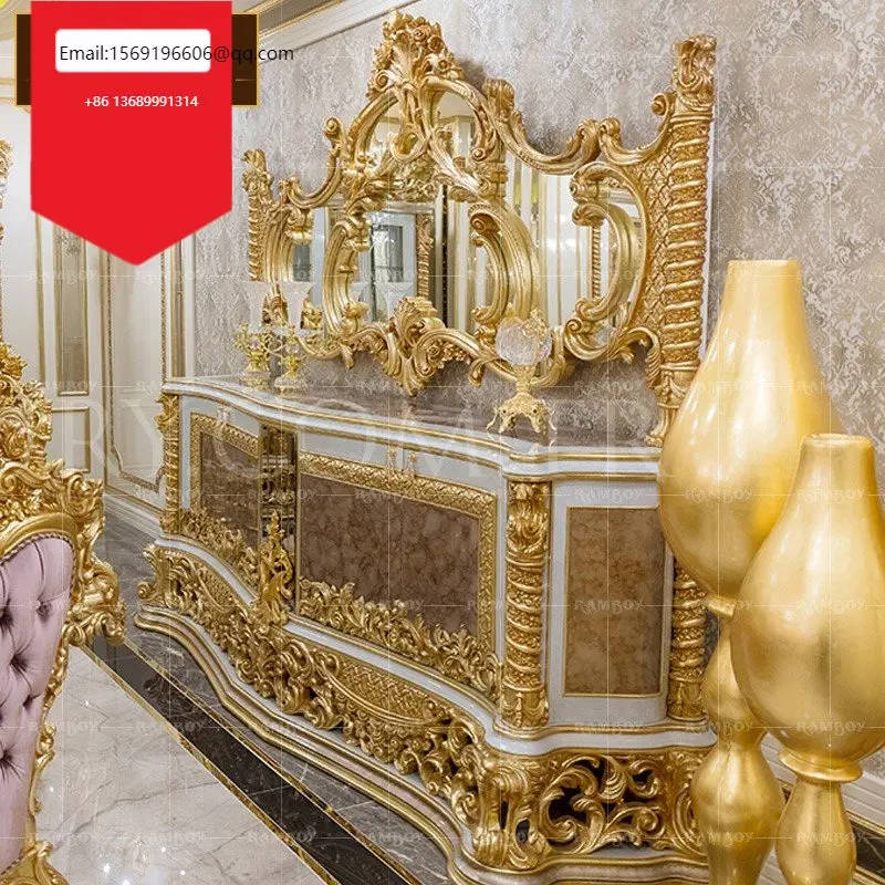 

Европейский резная боковая тумба из массива дерева для ресторана, французский шкаф для гостиной, декоративный шкаф для хранения, чайный шкаф