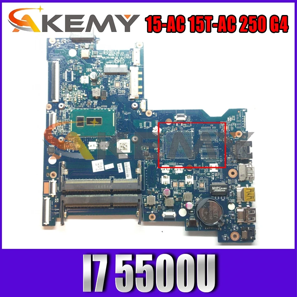 

Akemy AHL50 / ABL52 LA-C701P для HP 15-AC 15T-AC 250 G4 ноутбук материнская плата I7 5500U 817844-601 тест ОК Быстрая доставка