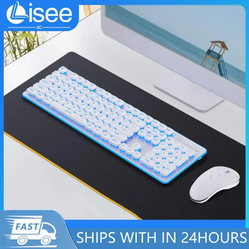 

Ergonomics Wireless Keyboard Mouse Set Waterproof Backlit Game Keyboard Mute 1600dpi Usb Computer Keyboard Mouse Office Mouse