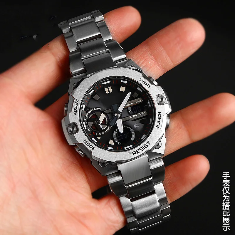 Stainless Steel Watch Band For G-SHOCK Casio GST-B400 Watchband Bracelet Replacement Metal Strap Men's Watch Accessories