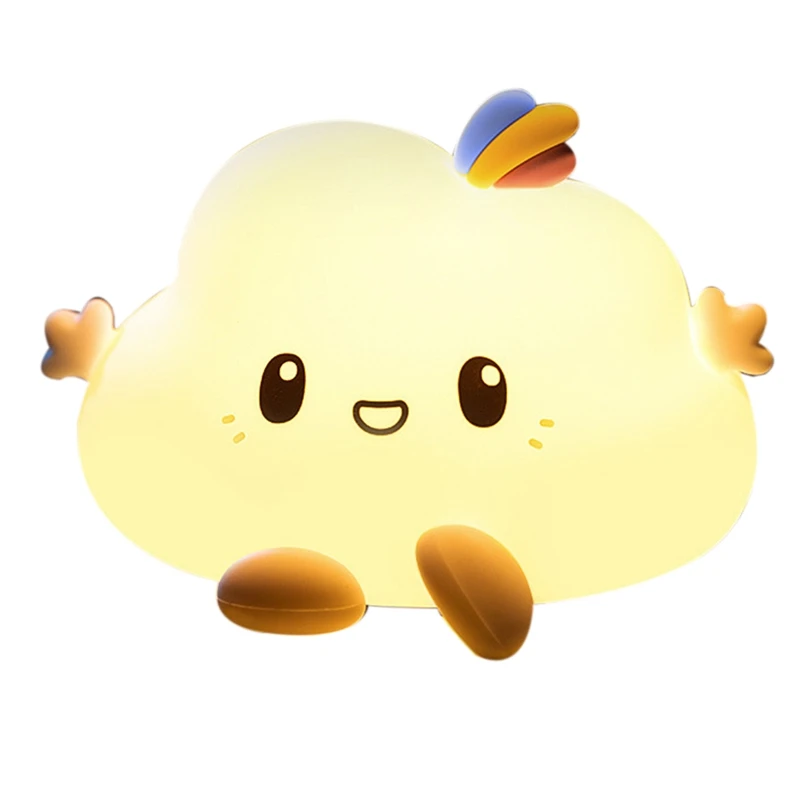 

LED Children Night Light USB Rechargeable Touch-Control Silicone Cloud Nursery Lights With 7-Color Breathing Modes