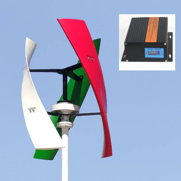 

Hot Free Energy Windmill 600w Vertical Axis Permanent Maglev Wind Turbine Generator 24v With MPPT Controller