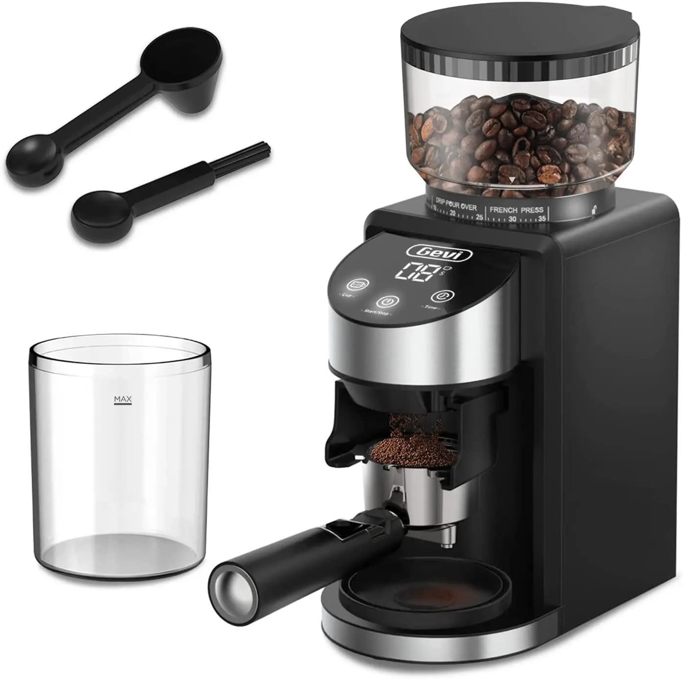 Electric Coffee Grinder, Adjustable Burr Mill with 35 Precise Grind Settings, Black, New