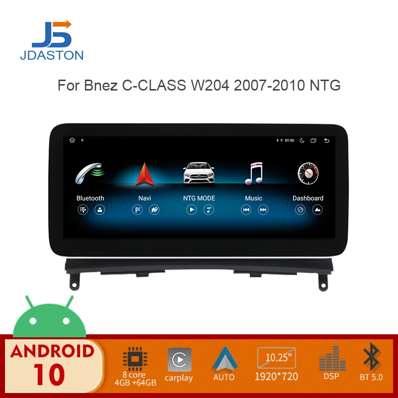 

Android 10 Car DVD Player For Mercedes Benz C-CLASS W204 2007 - 2010 NTG 4.0 LVDS4.0 BOX GPS Car Radio Multimedia Stereo Video