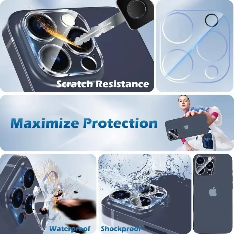 Закаленное стекло с полным покрытием 8-в-1 для iPhone 16 15 13 11 12 14 Pro Max защитное