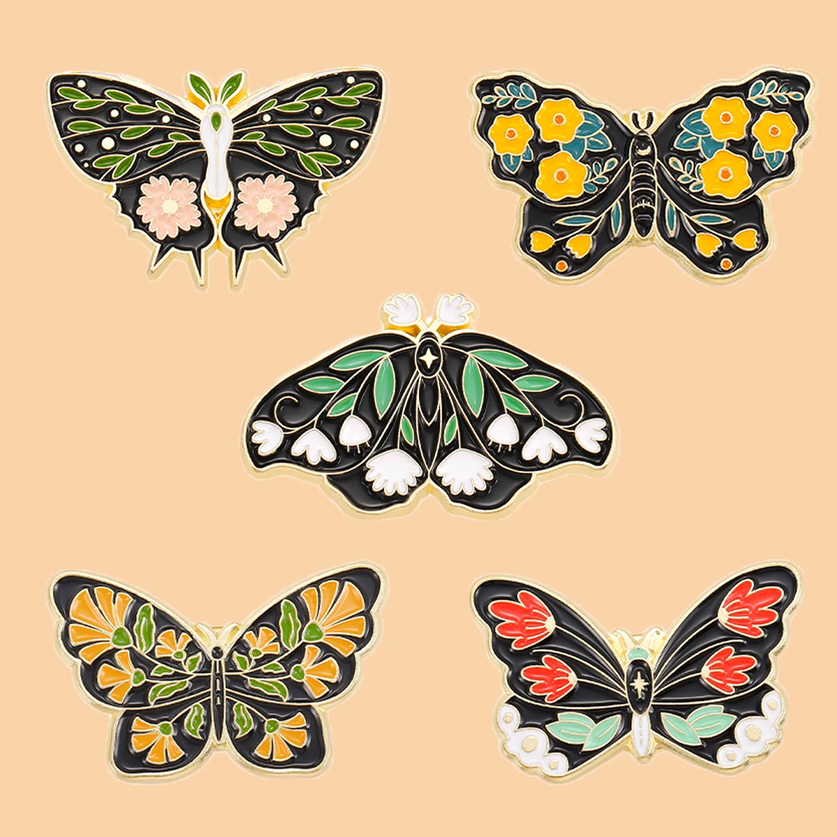 

K4176 Butterfly Enamel Pin Custom Brooches Badges Fashion Backpack Pin Jewelry Gifts for Kids Friends Wholesale