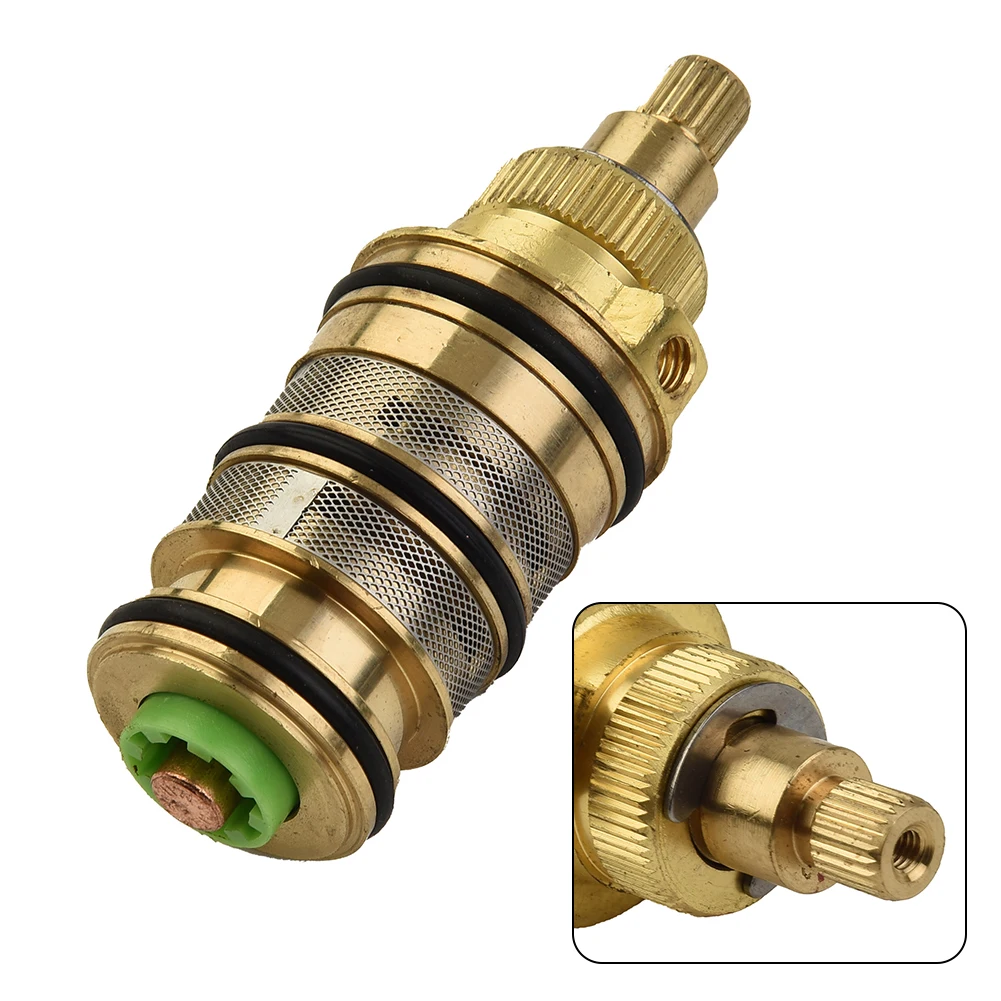 

Thermostatic Cartridge Valve Copper Brass Temperature Control Thermostat Shower Mixing Faucet Cartridge Replacement Repair Kit